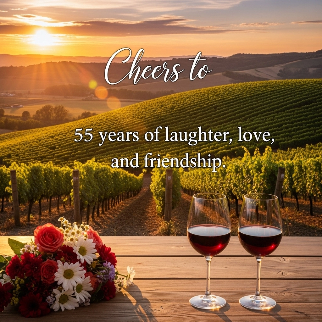 55th Wedding Anniversary Wishes for Friends