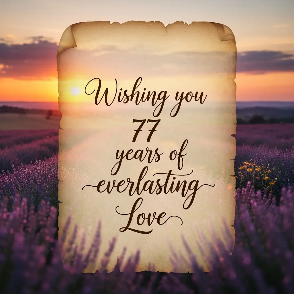 77th Wedding Anniversary Wishes for Couple Images
