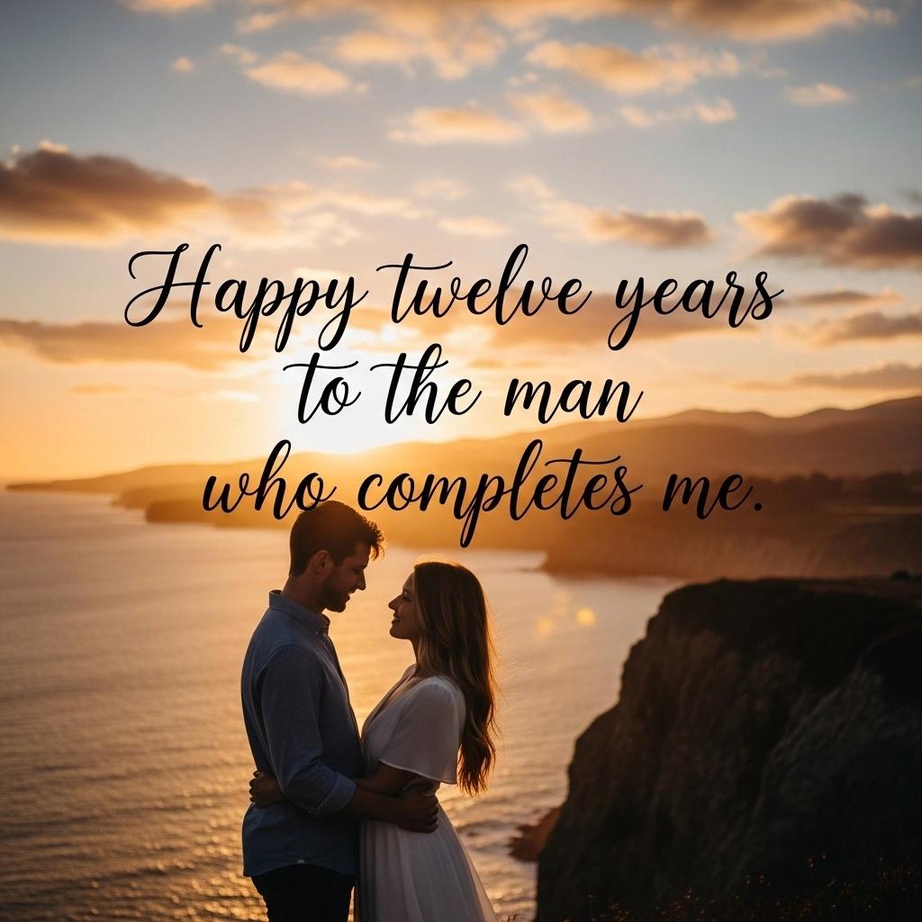 Short 12th Wedding Anniversary Wishes for Husband